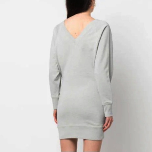 ISABEL MARANT ETOILE MANUELA SOFT GREY MINI DRESS LARGE - Picture 4 of 7